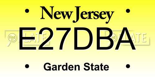 E27DBA New Jersey License Plate