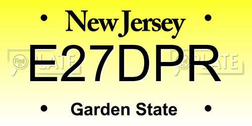 E27DPR New Jersey License Plate