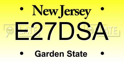 E27DSA New Jersey License Plate