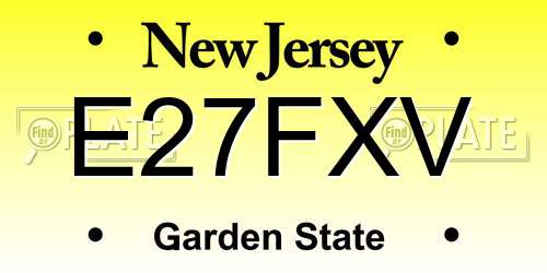 E27FXV New Jersey License Plate
