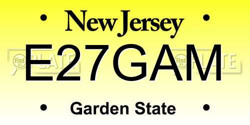 E27GAM New Jersey License Plate