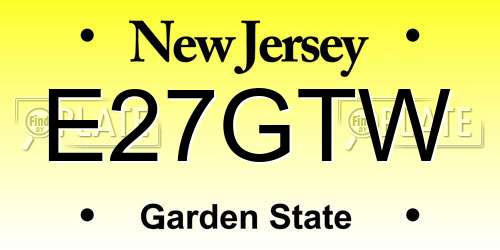 E27GTW New Jersey License Plate
