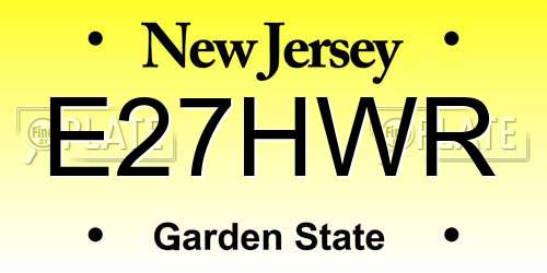 E27HWR New Jersey License Plate