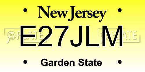 E27JLM New Jersey License Plate