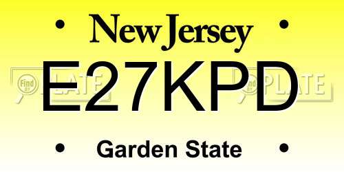 E27KPD New Jersey License Plate