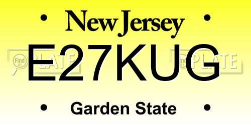 E27KUG New Jersey License Plate