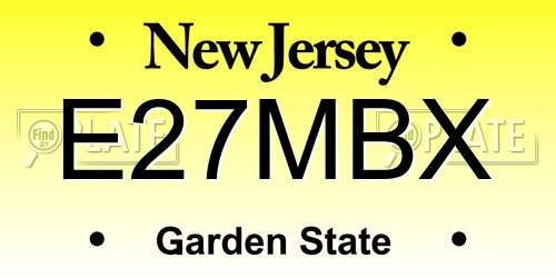 E27MBX New Jersey License Plate