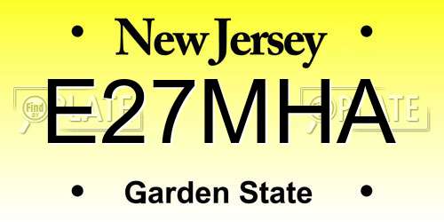 E27MHA New Jersey License Plate