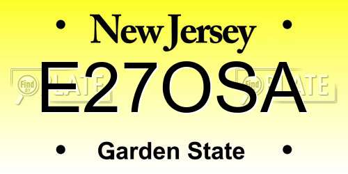 E27OSA New Jersey License Plate
