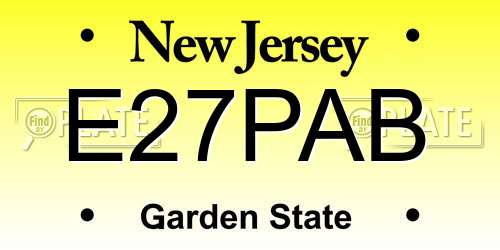 E27PAB New Jersey License Plate