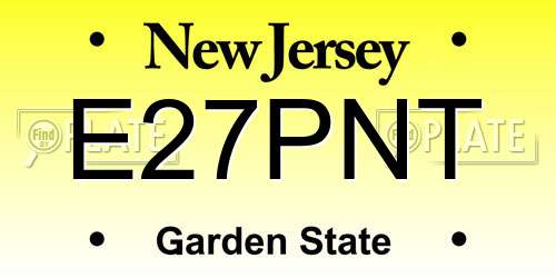 E27PNT New Jersey License Plate
