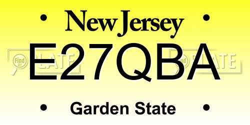 E27QBA New Jersey License Plate