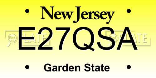 E27QSA New Jersey License Plate