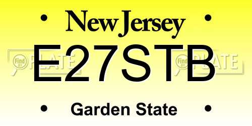E27STB New Jersey License Plate