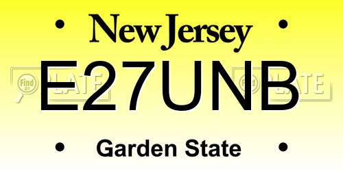E27UNB New Jersey License Plate