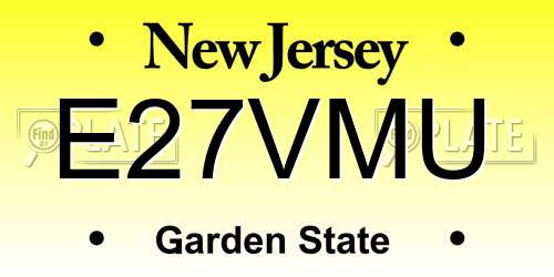 E27VMU New Jersey License Plate
