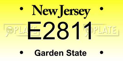E2811 New Jersey License Plate