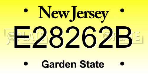 E28262B New Jersey License Plate