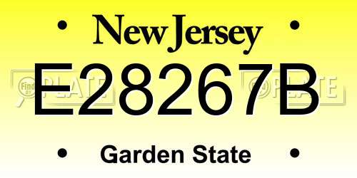 E28267B New Jersey License Plate