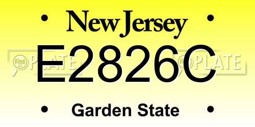 E2826C New Jersey License Plate