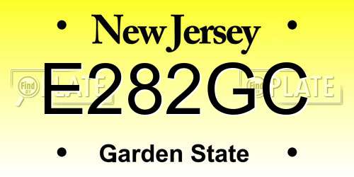 E282GC New Jersey License Plate