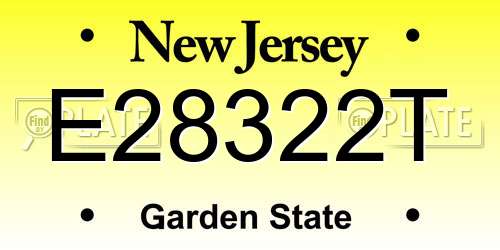 E28322T New Jersey License Plate
