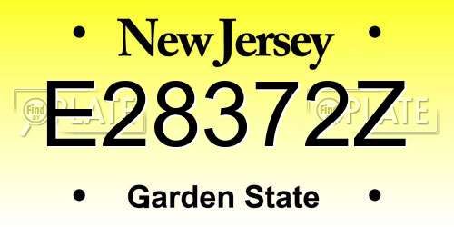 E28372Z New Jersey License Plate