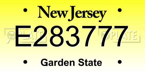 E283777 New Jersey License Plate