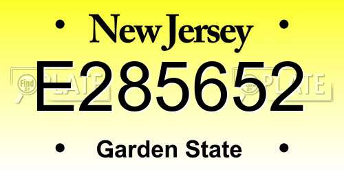 E285652 New Jersey License Plate