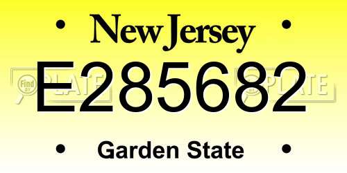 E285682 New Jersey License Plate