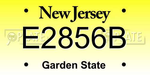 E2856B New Jersey License Plate