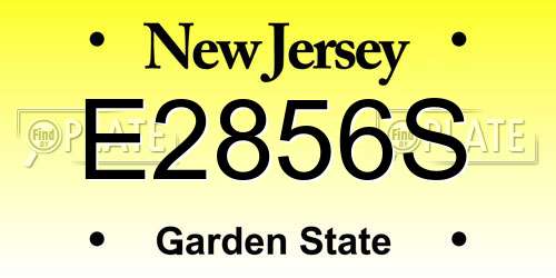 E2856S New Jersey License Plate