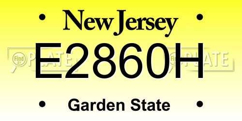 E2860H New Jersey License Plate