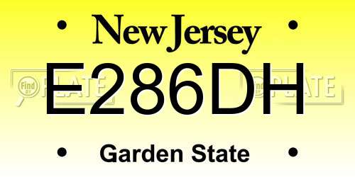 E286DH New Jersey License Plate