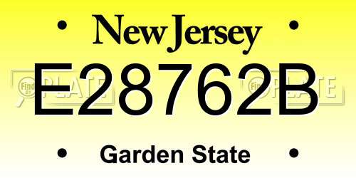 E28762B New Jersey License Plate