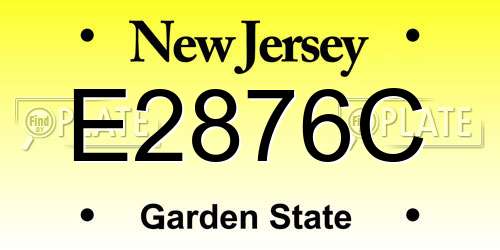 E2876C New Jersey License Plate