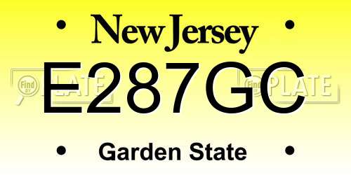 E287GC New Jersey License Plate