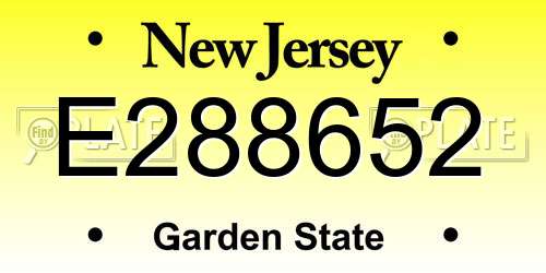 E288652 New Jersey License Plate