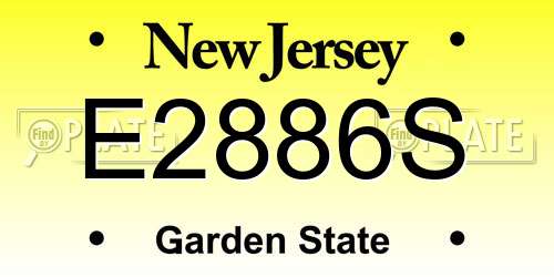 E2886S New Jersey License Plate