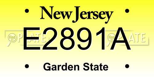 E2891A New Jersey License Plate