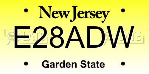 E28ADW New Jersey License Plate