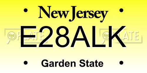 E28ALK New Jersey License Plate