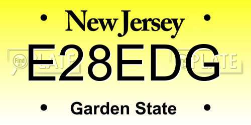 E28EDG New Jersey License Plate