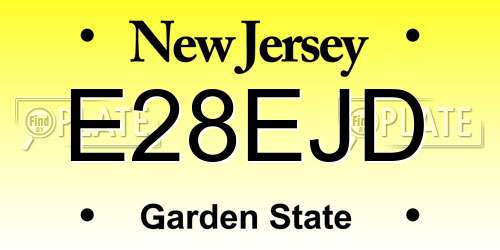 E28EJD New Jersey License Plate