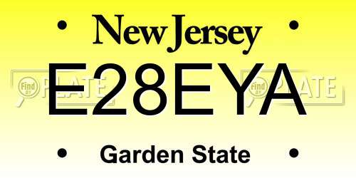 E28EYA New Jersey License Plate