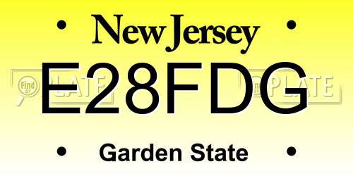 E28FDG New Jersey License Plate