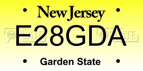 E28GDA New Jersey License Plate