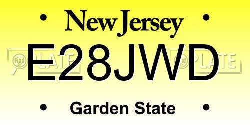 E28JWD New Jersey License Plate