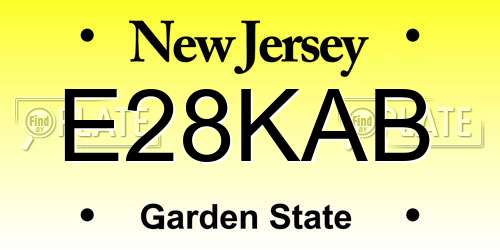 E28KAB New Jersey License Plate