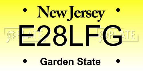 E28LFG New Jersey License Plate